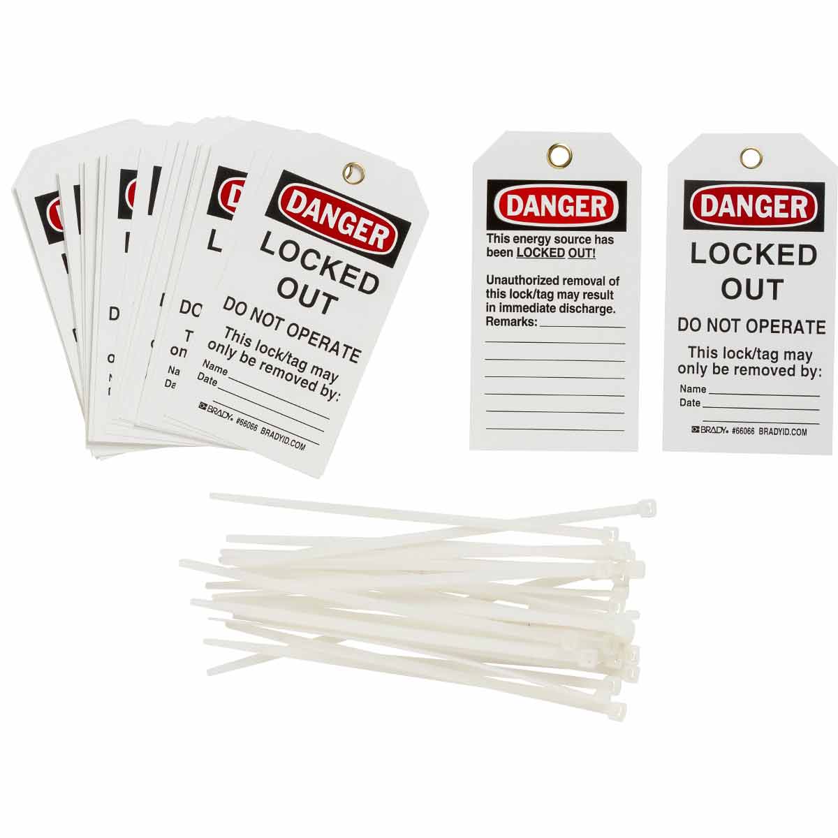 Locked out - Do Not Operate - Tags with Zip Ties